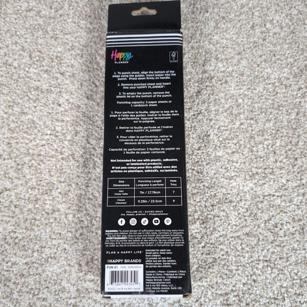 Happy‎ Planner Paper Punch 9 Hole Classic Disc Bound System New - Picture 3 of 4